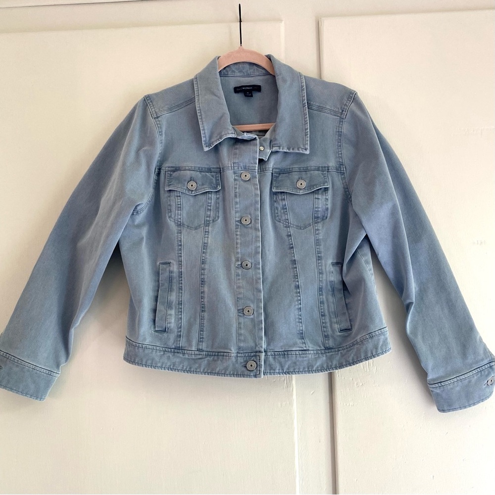 Isaac Mizrahi Pale Blue Denim Shirt Jacket